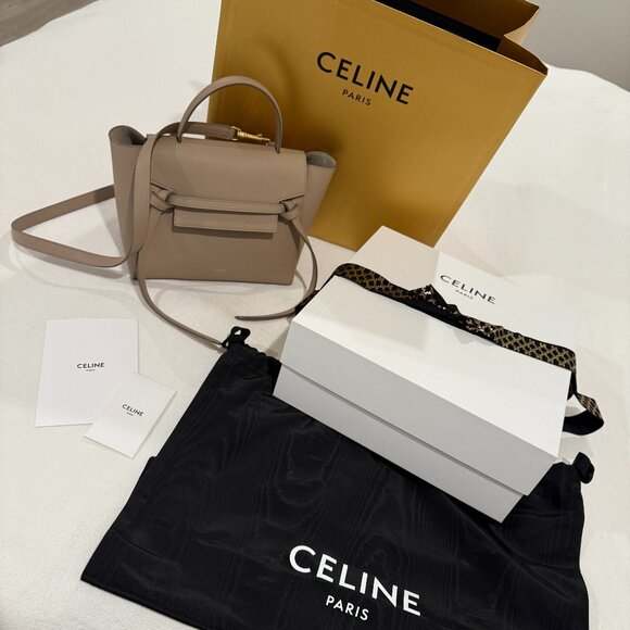 Celine Grained Calfskin Micro Belt Bag Light Taupe - Picture 1 of 9